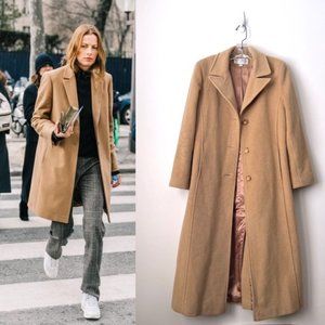 Vtg Larry Levine Italian Camelhair Pea Coat